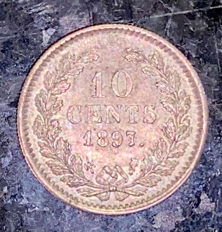 NETHERLANDS SILVER 10 CENT 1897