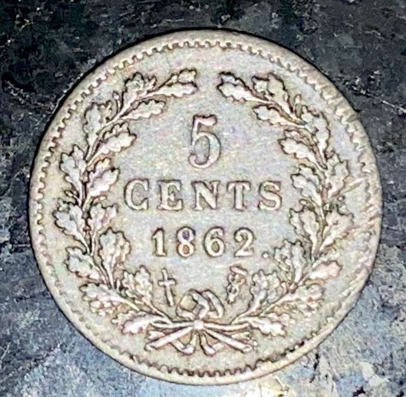NETHERLANDS SILVER 5 CENT 1862
