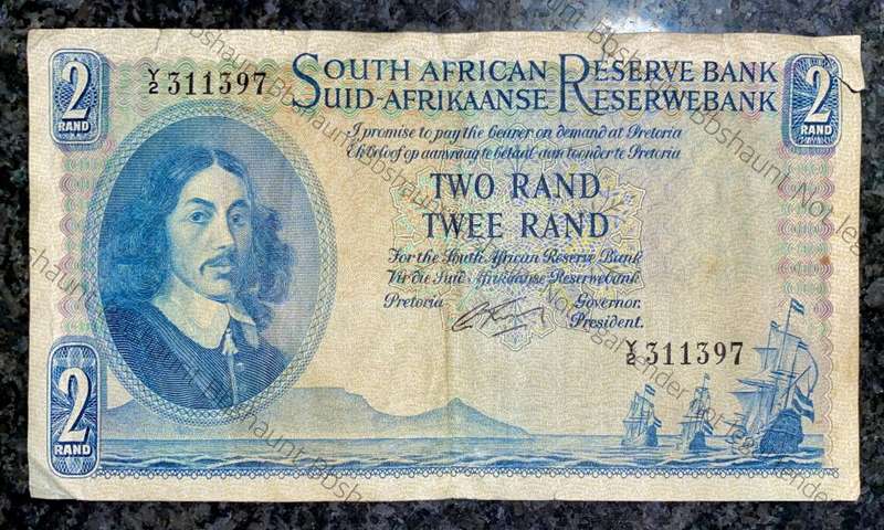 REPLACEMENT NOTE G RISSIK R2  -- Y2 -- VAN RIEBEECK WTM 1ST ISSUE 1962 E/A