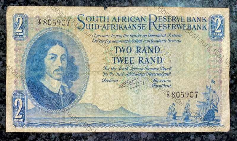 REPLACEMENT NOTE G RISSIK R2  -- Y2 -- VAN RIEBEECK WTM 1ST ISSUE 1962 E/A