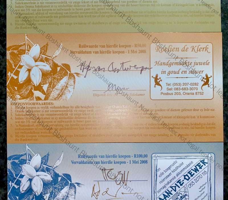COMPLETE SET OF  LOW NUMBER 0195 -ORANIA ORA 100 ORA TO 10 ORA UNC IN ORIGINAL FOLDER(1 BID TAKES AL