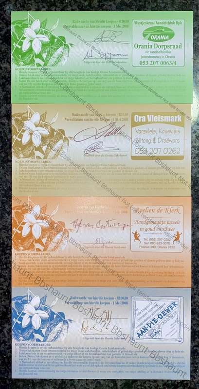 COMPLETE SET OF  LOW NUMBER 0195 -ORANIA ORA 100 ORA TO 10 ORA UNC IN ORIGINAL FOLDER(1 BID TAKES AL