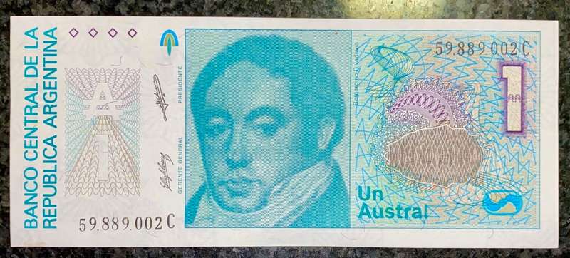 ARGENTINA 1 AUSTRAL UNC ND 1985