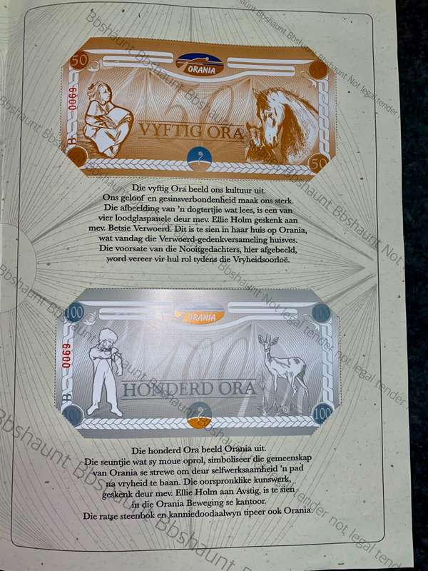 COMPLETE SET VERY LOW NUMBER 069 -ORANIA ORA 100 ORA TO 10 ORA UNC IN ORIGINAL FOLDER(1 BID TAKES AL