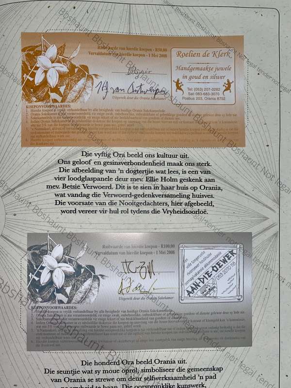COMPLETE SET VERY LOW NUMBER 069 -ORANIA ORA 100 ORA TO 10 ORA UNC IN ORIGINAL FOLDER(1 BID TAKES AL
