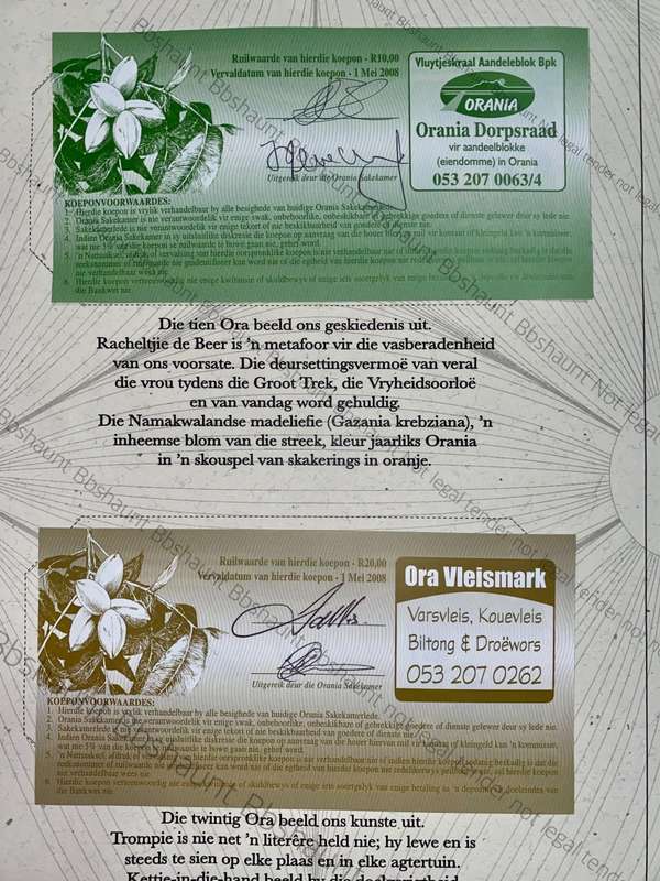 COMPLETE SET VERY LOW NUMBER 069 -ORANIA ORA 100 ORA TO 10 ORA UNC IN ORIGINAL FOLDER(1 BID TAKES AL