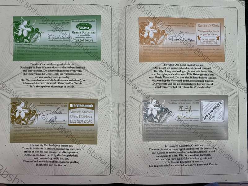 COMPLETE SET VERY LOW NUMBER 069 -ORANIA ORA 100 ORA TO 10 ORA UNC IN ORIGINAL FOLDER(1 BID TAKES AL