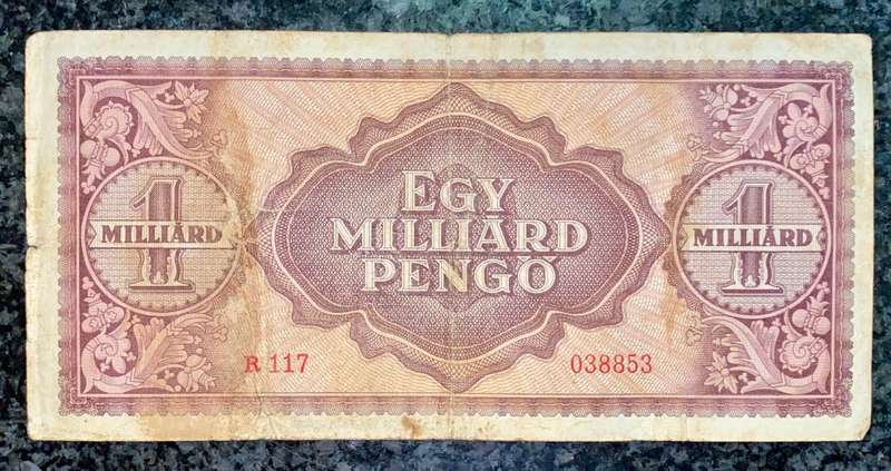 HUNGARY 1,000,000 PENGO 1946 BUDAPEST