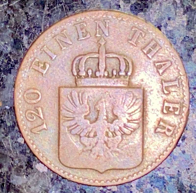 GERMANY 3 PFENNIG 1845A PRUSSIA GOOD CONDITION 179 YEARS OLD