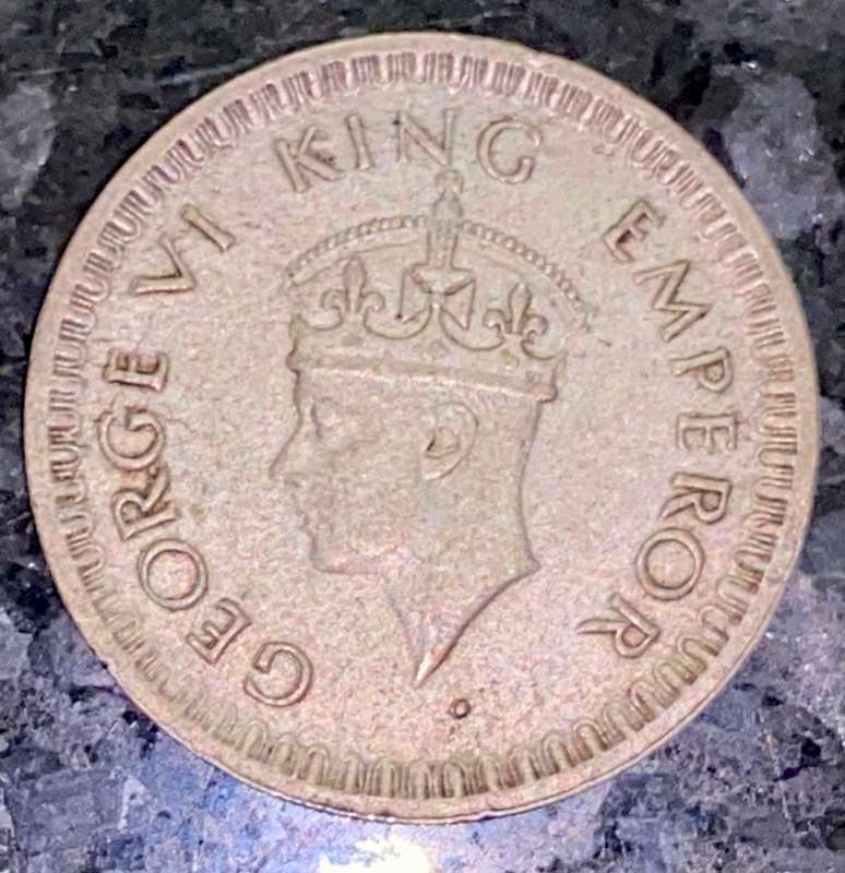 BRITISH / INDIA SILVER 1/2 RUPEE 1944 WW2