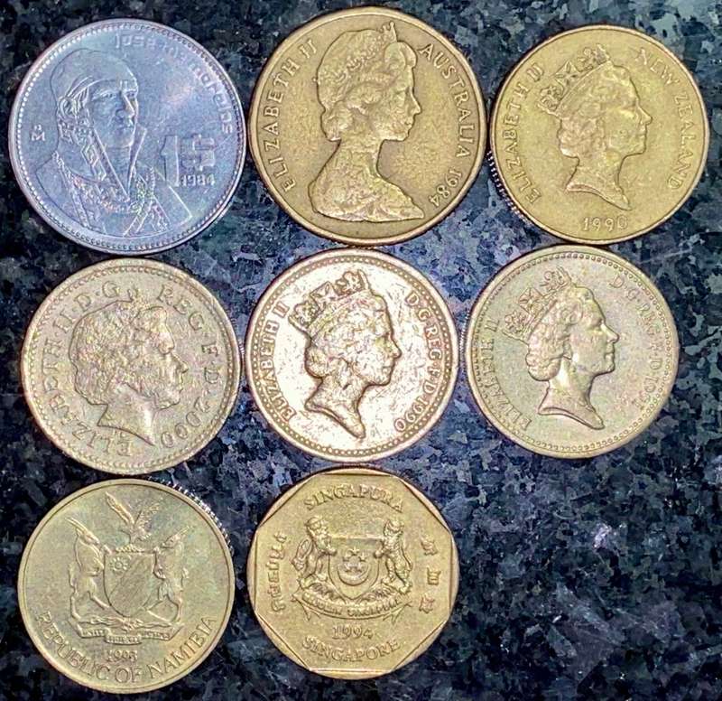 DOLLARS & POUNDS COLLECTION -- MEXICO -- UK -- AUSTRALIA -- SINGAPORE -- NEW ZEALAND (1 BID TAKES AL