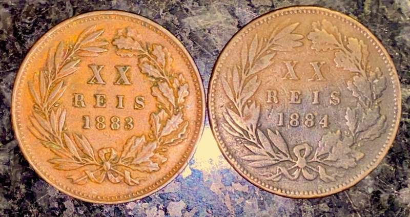 PORTUGAL SET 20 REIS 1893 & 1894 (1 BID TAKES ALL)