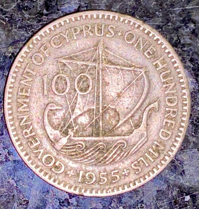 CYPRUS 100 MILS 1955