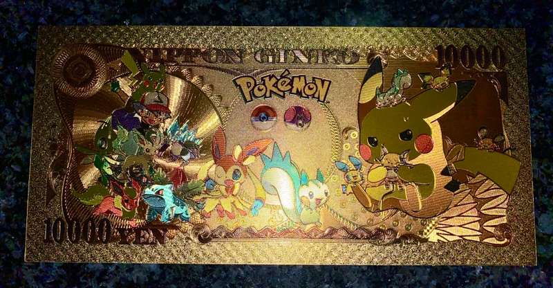 GOLD POKÉMON NIPPON GINKO 10,000 YEN CARD GOLD 999999