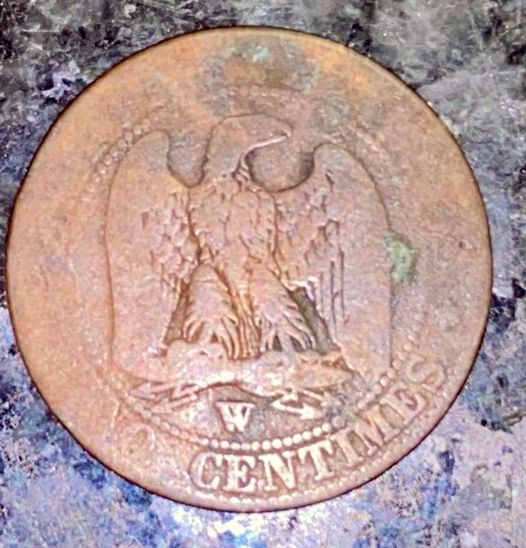 FRANCE 5 CENTIMES 1855 W
