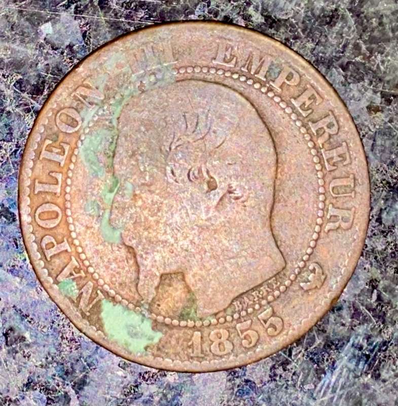 FRANCE 5 CENTIMES 1855 W