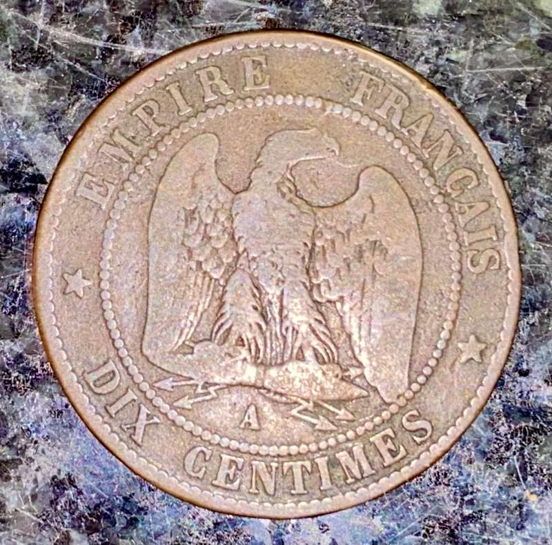 FRANCE 10 CENTIMES NAPOLEON III 1854 A