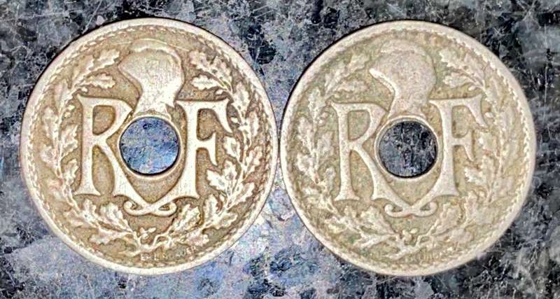 FRANCE SET 10 CENTIMINES 1924 & 5 CENTIMINES 1925(1 BID TAKES ALL)