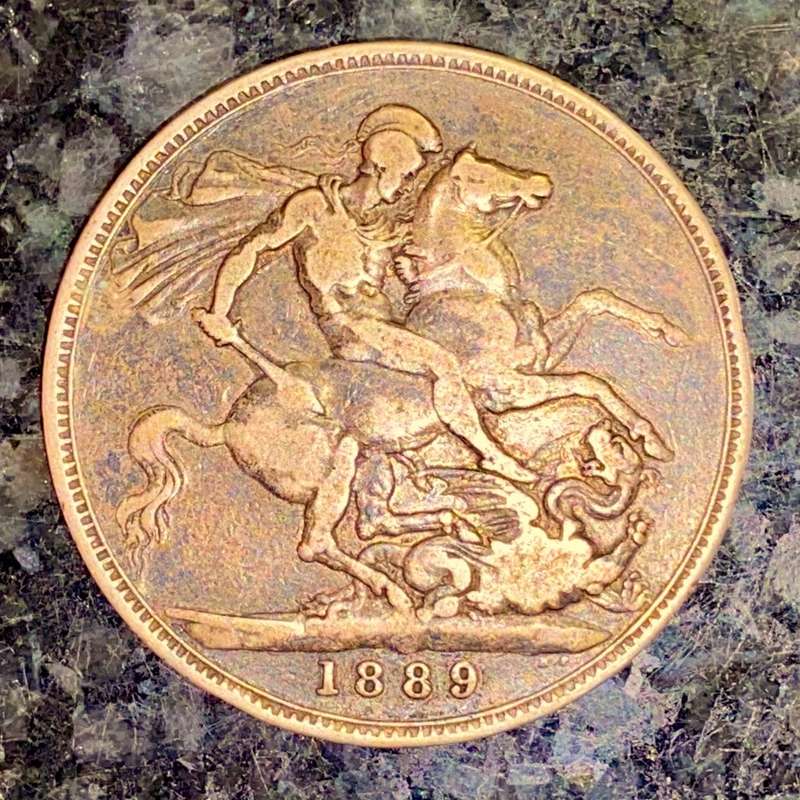 GREAT BRITAIN SILVER CROWN 1889 5 SHILLINGS SILVER CROWN