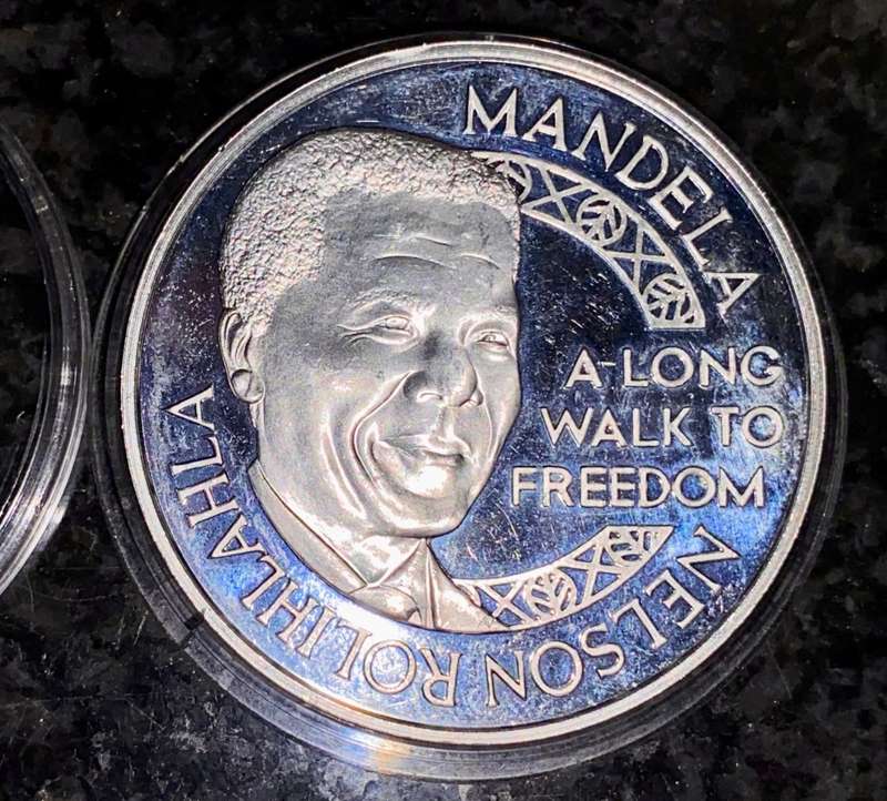 NELSON MANDELA 1OZ STERLING SILVER LONG WALK TO FREEDOM 1993 NOBEL PEACE PRIZE