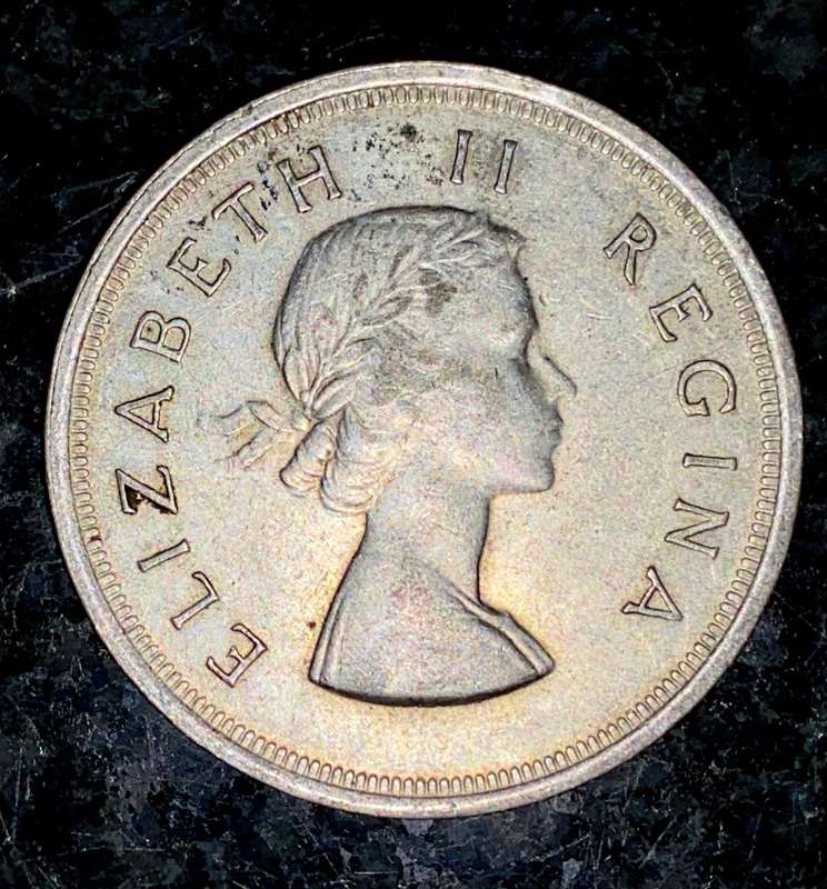 S A UNION SILVER 5 SHILLINGS 1953 GOOD CONDITION SILVER CROWN