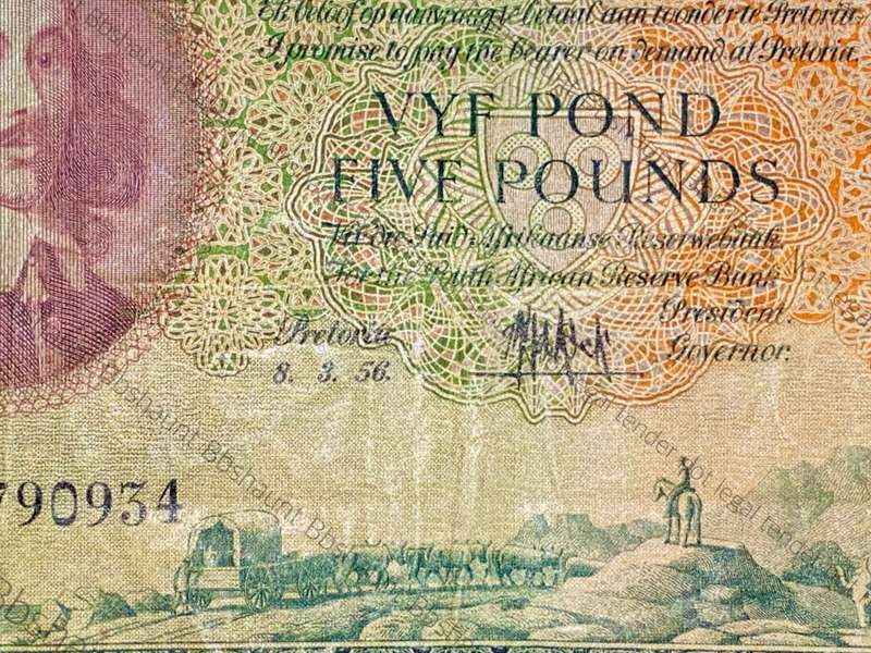 MH DE KOCK 5 POUND 08-03-56 A/E 3RD ISSUE C46