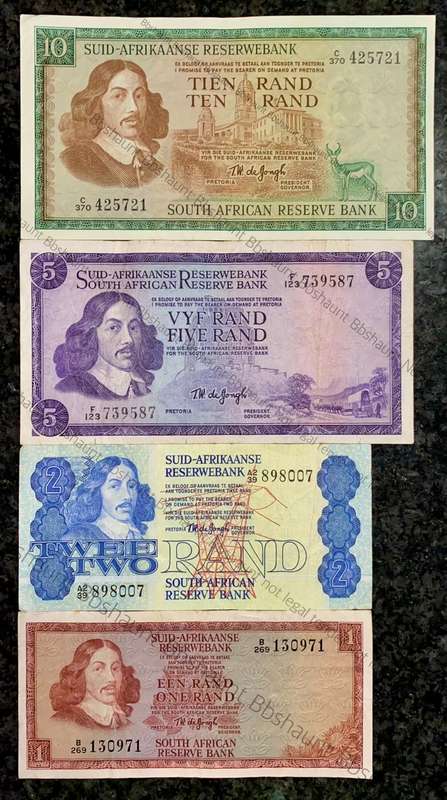 TW DE JONGH SET  R10 TO R1 -- 1967-1978 ( 1 BID TAKES ALL)