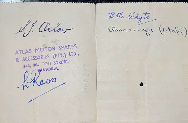 BARCLAYS BANK COLONIAL & OVERSEAS IN SEQ POUND & SHILLING 1956 STAMPED -- ST JOHNS AMBULANCE BRIGADE