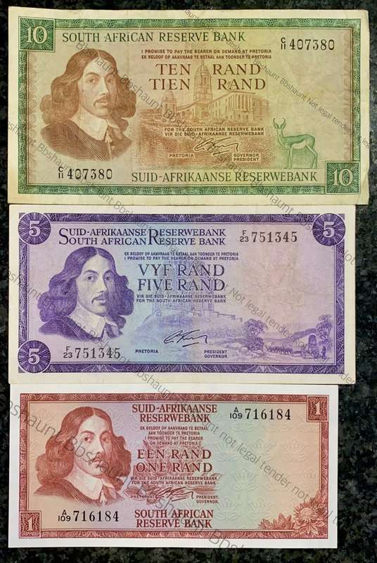 COMPLETE SET OF G.RISSIK R10 - C11, R5 - F23 & (R1 - A109 UNC) -- 2ND ISSUE 1966 (1 BID TAKES ALL)