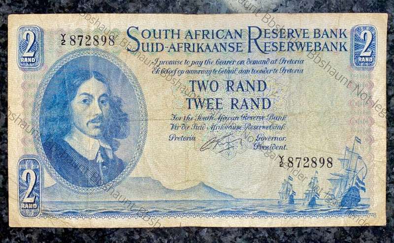 REPLACEMENT NOTE G RISSIK R2 -- Y2 -- VAN RIEBEECK WTM 1ST ISSUE 1962 E/A