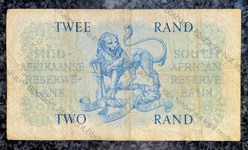 REPLACEMENT NOTE G RISSIK R2 -- Y2 -- VAN RIEBEECK WTM 1ST ISSUE 1962 E/A
