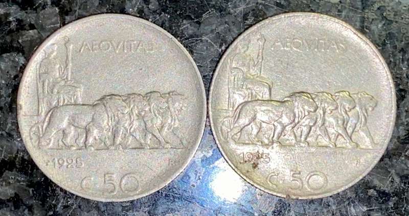 ITALY 50 CENTESIMI 1925 LIONS (1 BID TAKES ALL)