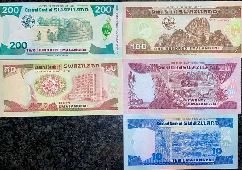 COMPLETE SET SWAZILAND 200AA EMALANGENI TO 10 EMALANGENI - 100E IS VERY LOW AB0000492 ALL GEM UNC