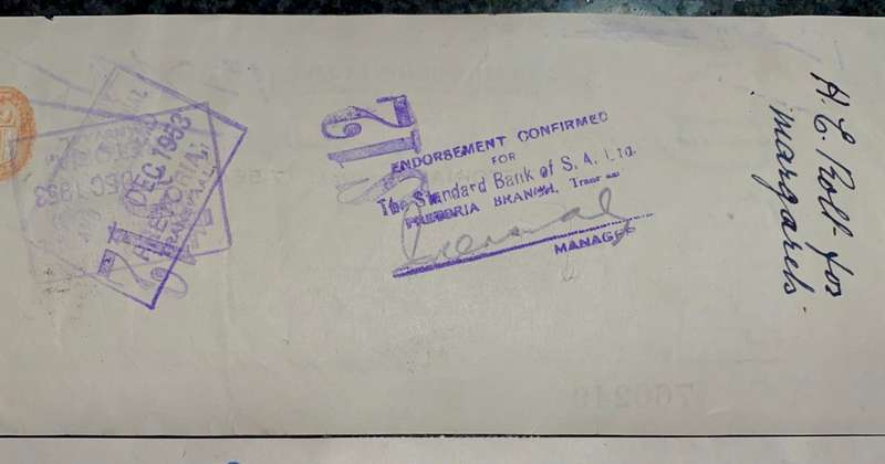 BARCLAYS BANK COLONIAL & OVERSEAS IN SEQ POUNDS 1956 CAPE HOPE 1D STAMP -- ST JOHN AMBULANCE BRIGAD