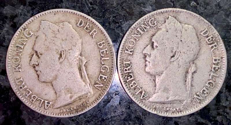 BELGIUM CONGO SET 50 CENTIMES 1921 & 1926(1 BID TAKES ALL