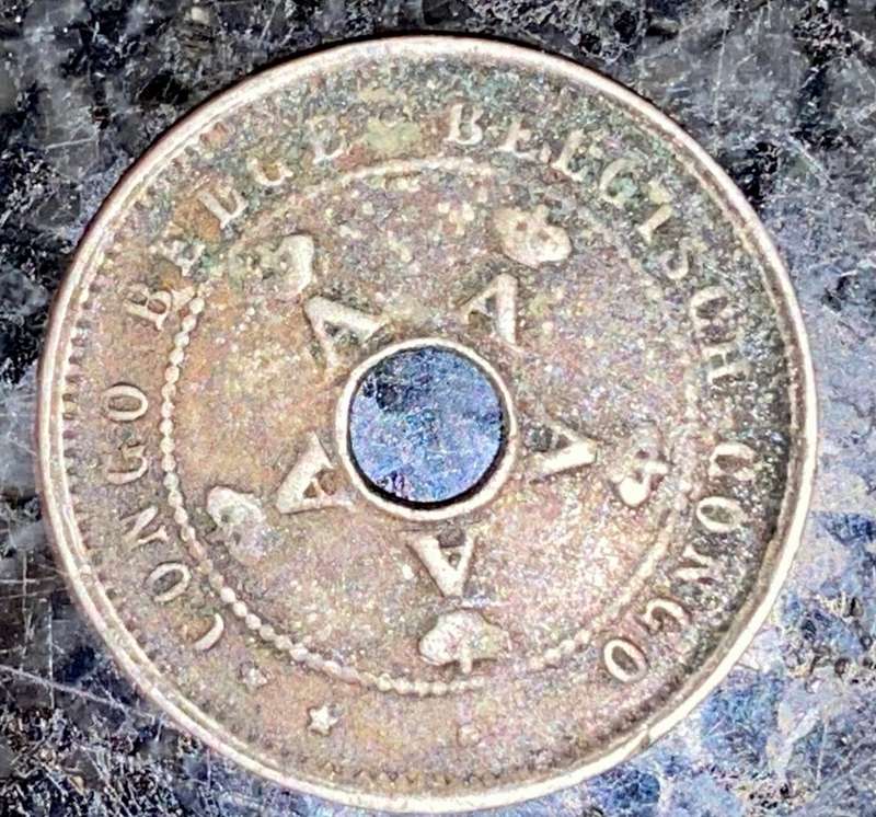 BELGIUM CONGO SET 1 FRANC 1926 & 5 CENTIMES 1925(1 BID TAKES ALL)