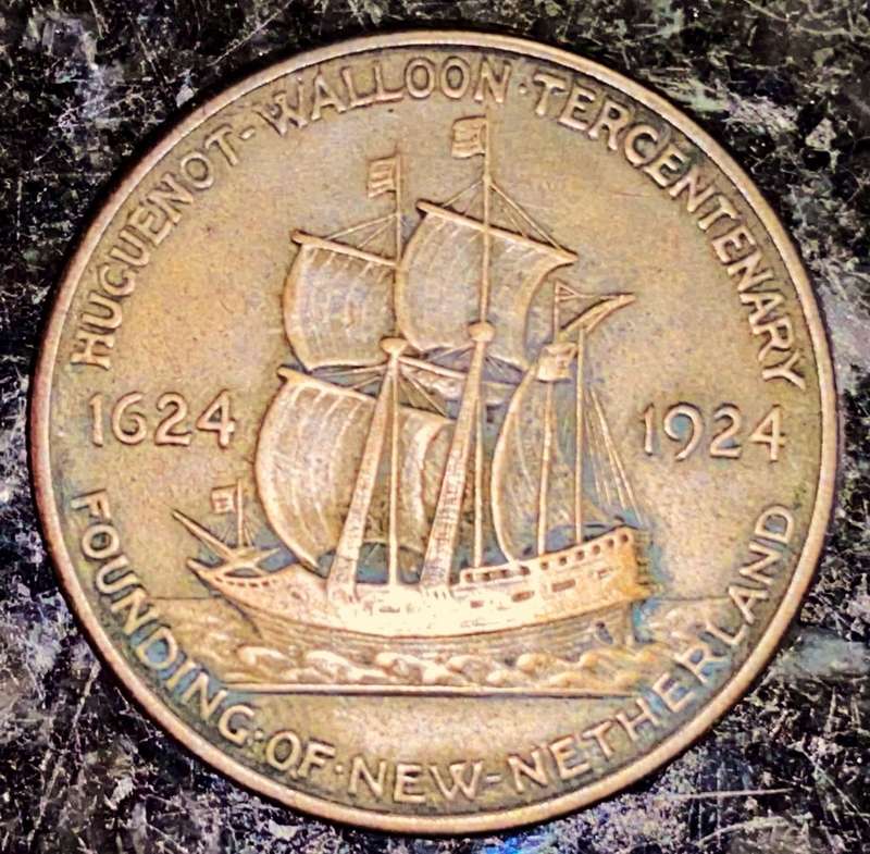 U S A SILVER HALF DOLLAR -1924 HUGUENOT WALLOON TERCENTENARY - 300TH ANNIVERSARY 1624 NEW NETHERLAND