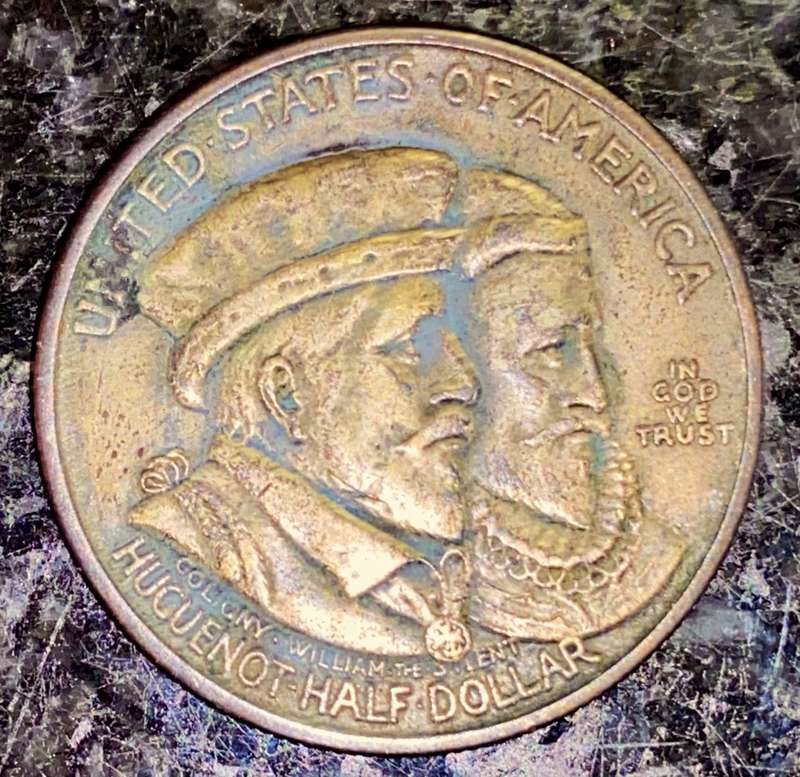 U S A SILVER HALF DOLLAR -1924 HUGUENOT WALLOON TERCENTENARY - 300TH ANNIVERSARY 1624 NEW NETHERLAND