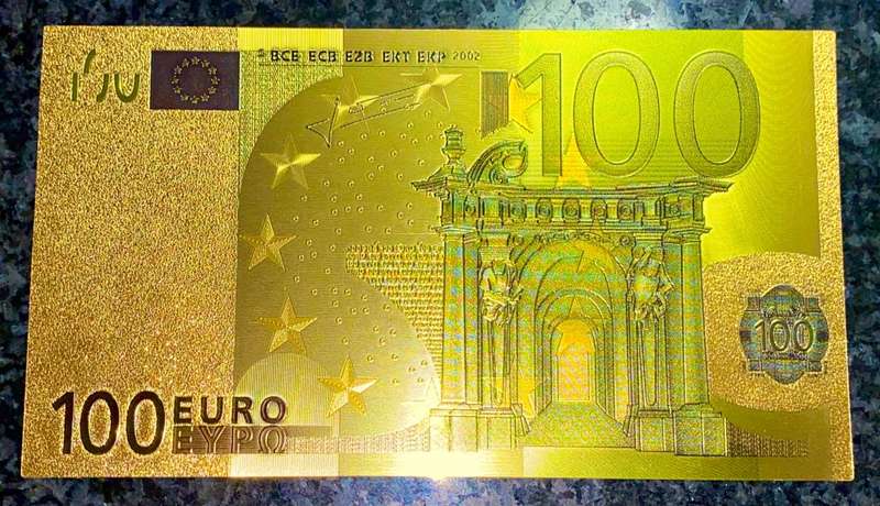 EURO COLORIZED GOLD FOIL - 100 EURO`S 2002 - X09999999999