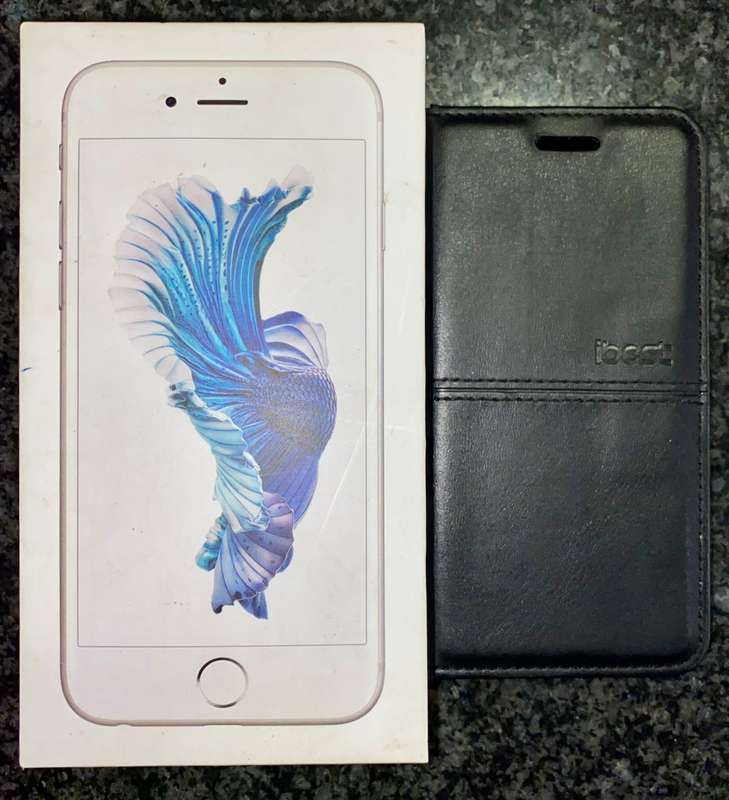 APPLE IPHONE 6S WITH BOX & CHARGING CABLE COMES WITH BOOK COVER