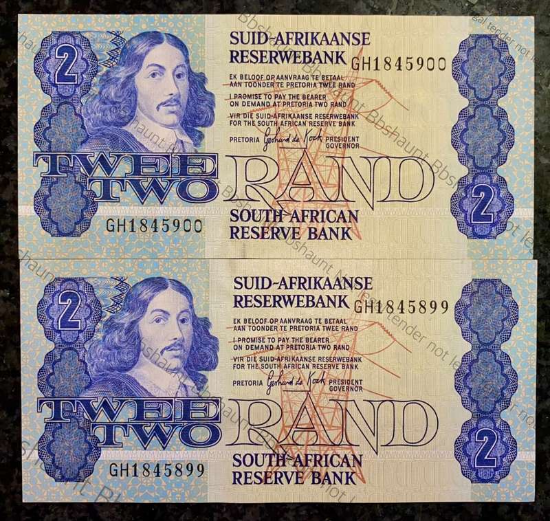 GPC DE KOCK R2 IN SEQUENCE GH1845900-899 AUNC 3RD ISSUE 1984(1 BID TAKES ALL)