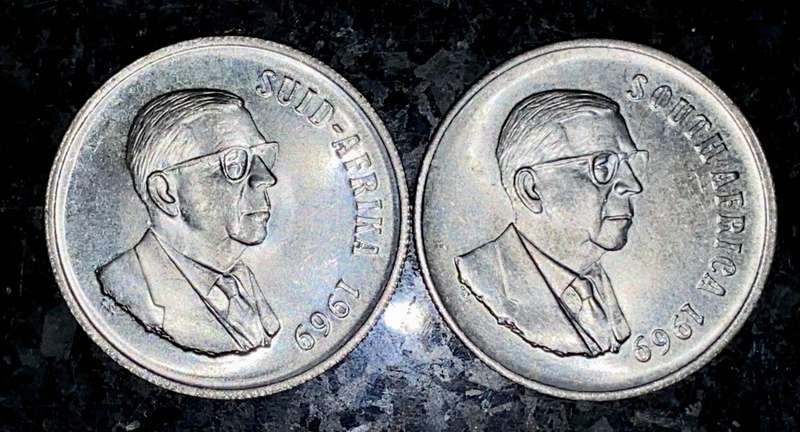 SOUTH AFRICA SILVER SET R1 --1969 BOTH ENGLISH & AFRIKAANS VERY GOOD COND SILVER 80%(1 BID TAKES ALL