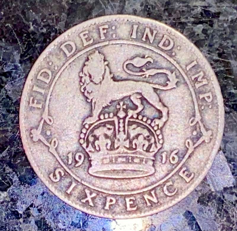 GREAT BRITAIN SILVER 6 PENCE 1916