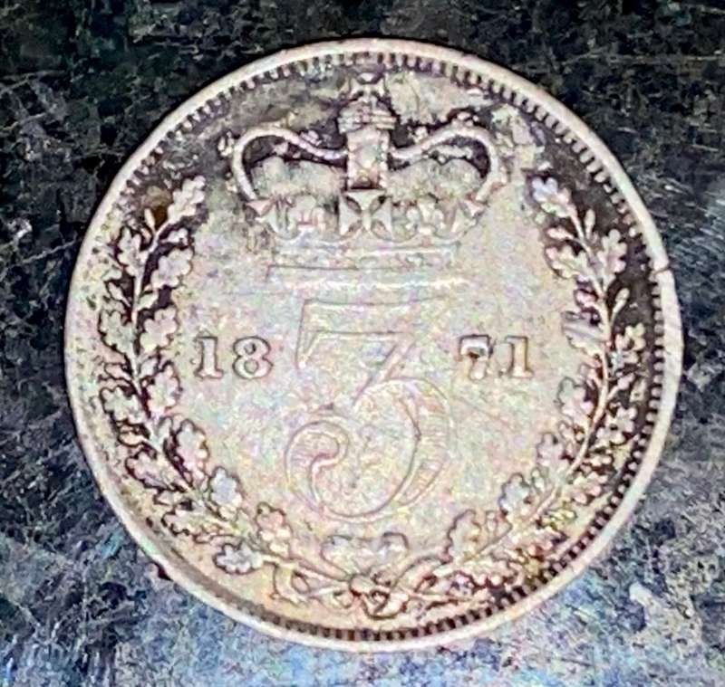 GREAT BRITAIN SILVER 3 PENCE 1871
