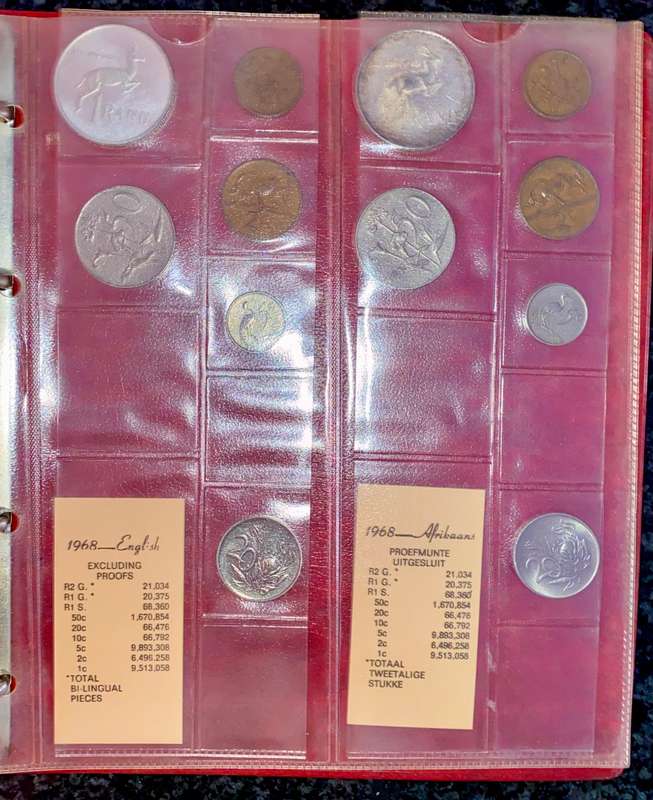 S A UNION & RSA COLLECTION --ALBUM & 1965-1968 SETS -- IN ORIGINAL BICKELS ALBUM PAGE, MINTAGE CARDS