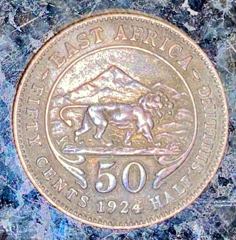 EAST AFRICA SILVER 50 CENT 1924 - 1/2 SHILLING