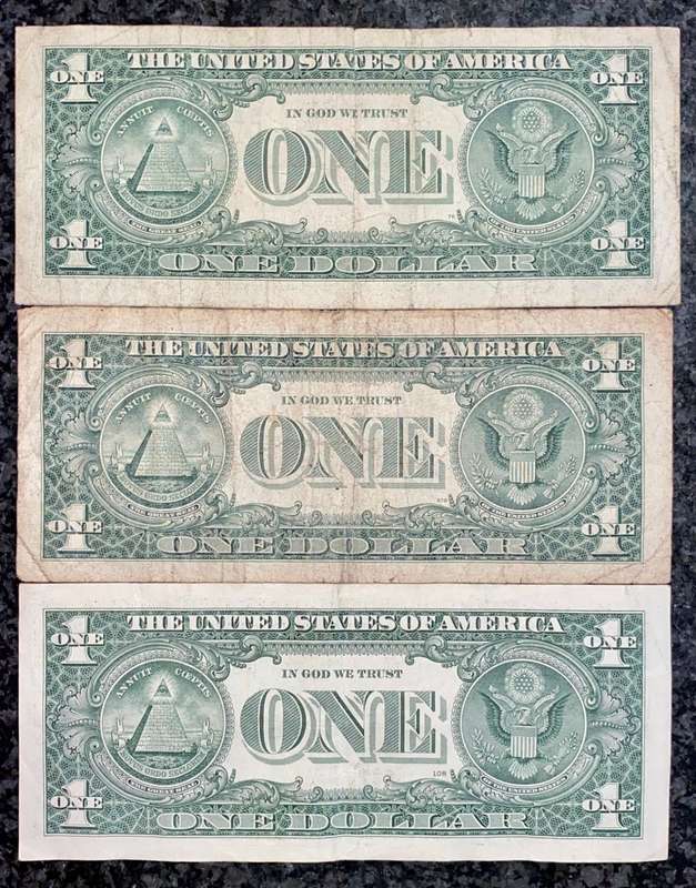 U S A - 1 DOLLAR FEDERAL BANK COLLECTION- NEW YORK 2003, RICHMOND 1995 & CHICAGO 2013(1 BID TAKES AL