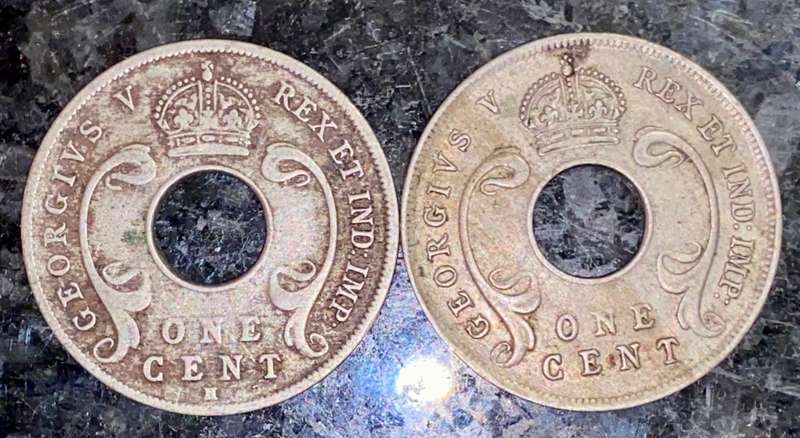 EAST AFRICA & UGANDA PROTECTORATES SET 1 CENT 1912 & 1913(1 BID TAKES ALL)