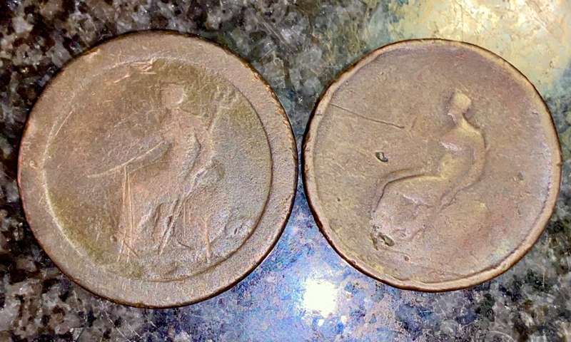 GREAT BRITIAN SET CARTWHEEL PENNY 1797 ND & 1/2 PENNY EARLY 1800s ND ( 1 BID TAKES ALL)