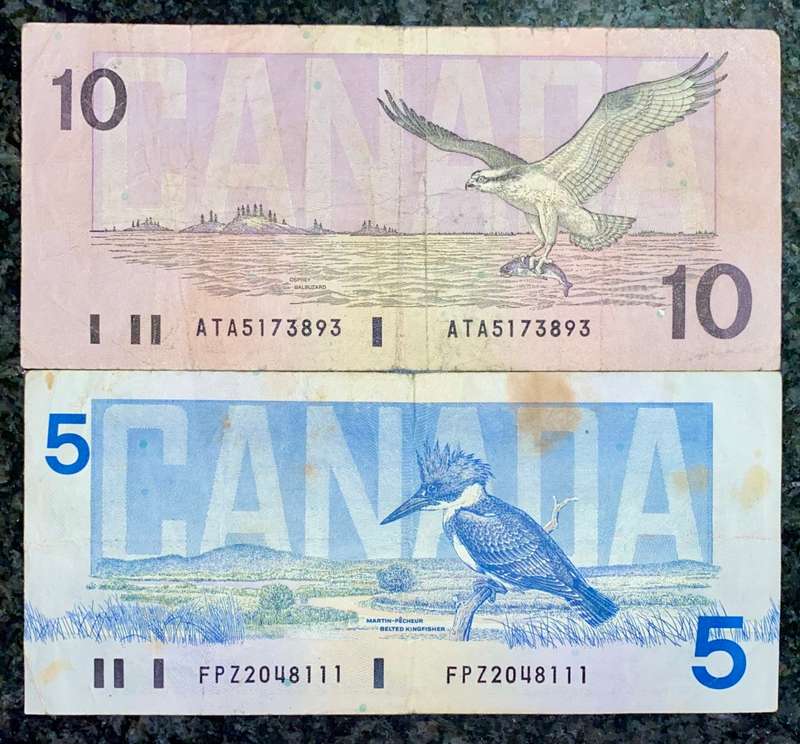 CANADA SET 10 DOLLARS 1989 & 5 DOLLARS 1986 OTTAWA (1 BID TAKES ALL)